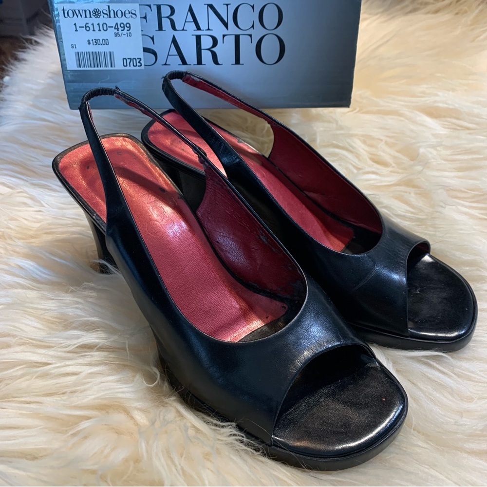 SALE!! Leather chunky heel 3.5 inches
